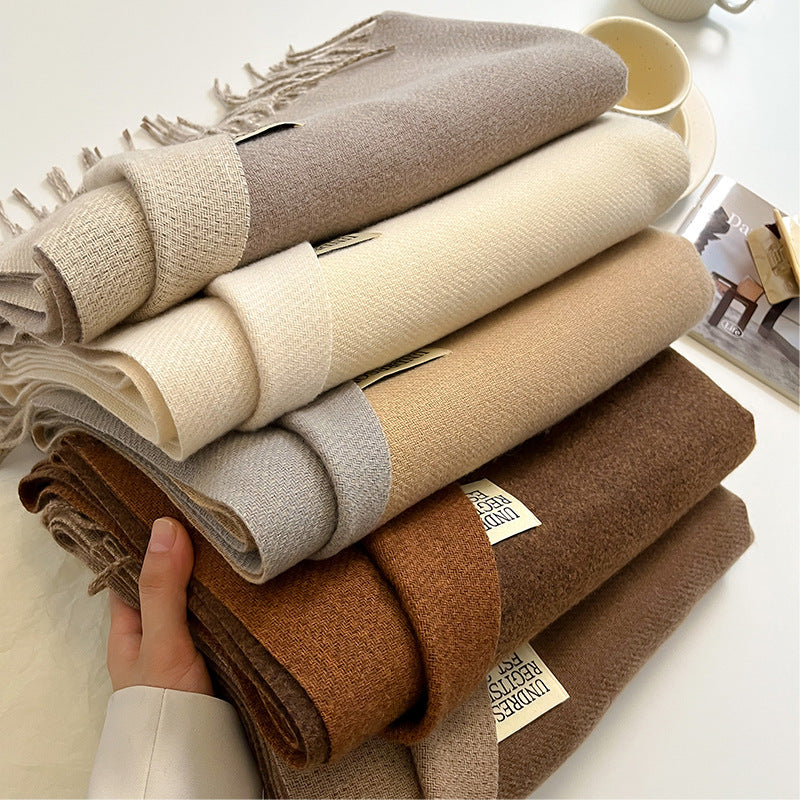 Double-sided Artificial Cashmere Scarf Women&