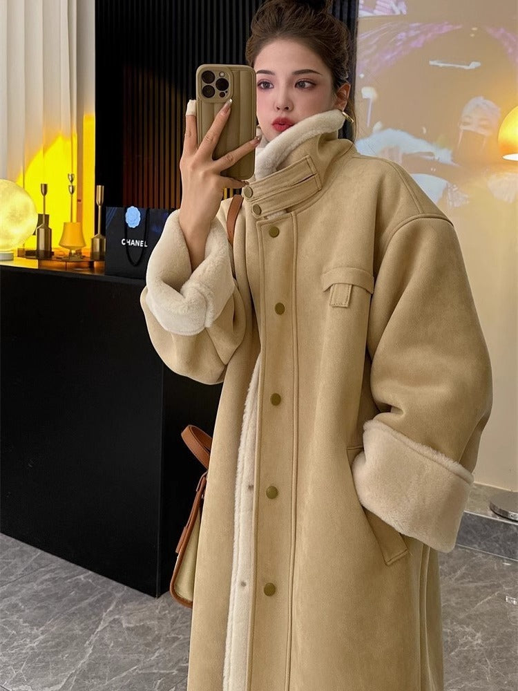 Thickened Imitation Fur Coat Overcoat Women&