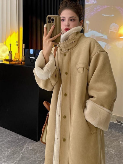 Thickened Imitation Fur Coat Overcoat Women&