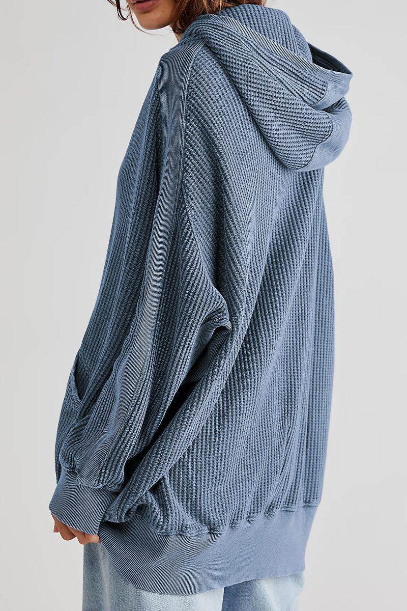 Zip-Up Long Sleeve Jacket with Hood and Pockets for Comfort