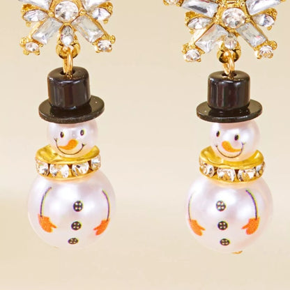 Christmas Snowman Drop Earrings