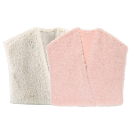 Autumn Fashion Faux Fur Effect Short Vest