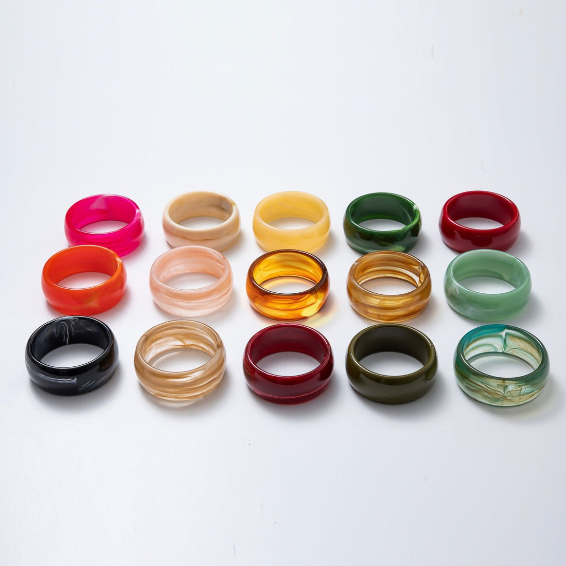 Acrylic Resin Wide Bangle Statement Bracelet | WA-03428 ~ WA-03442