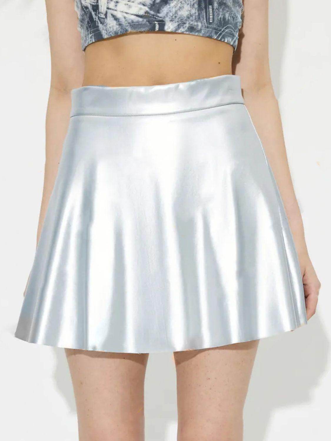 Ruched Mini Skirt with Zipper for Women in Multiple Sizes