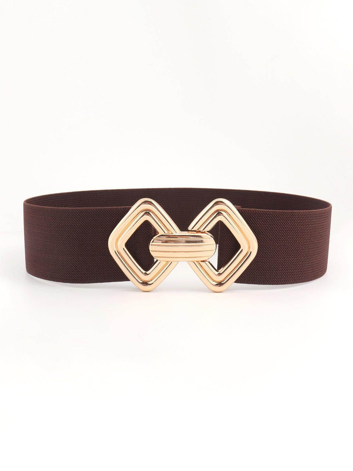 Geometric Buckle Elastic Wide Belt for Stylish Comfort