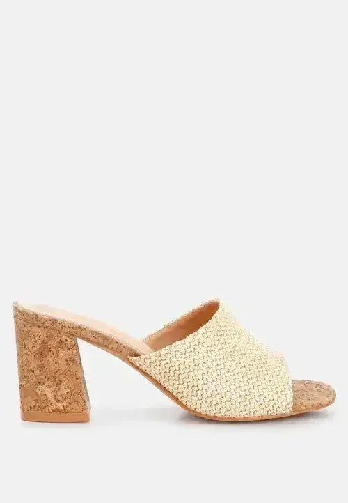 Addie Raffia Slip On Sandals