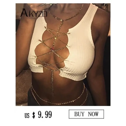 Shiny Harajuku Rhinestone Halter Top