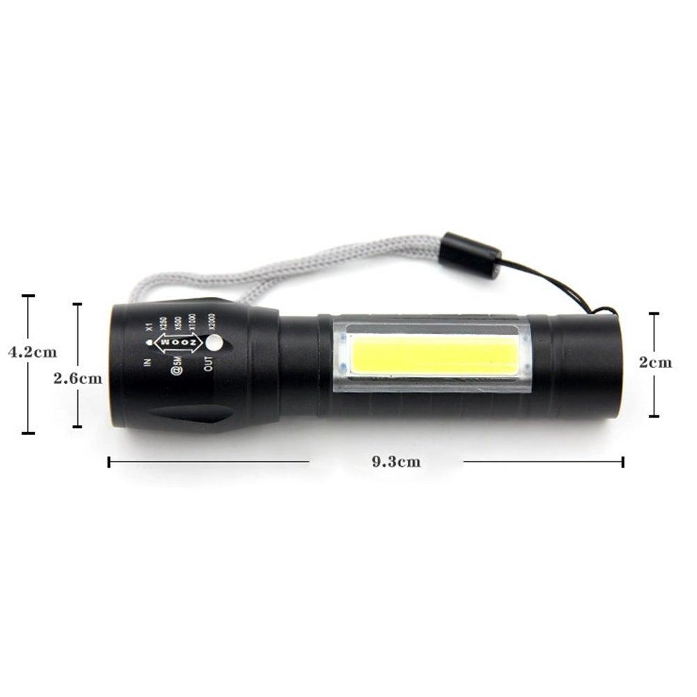 Adjustable Rechargeable LED USB Portable Focus Light Zoomable LED Tactical Flashlight High Lumens Zoomable Waterproof Flashlight Mini Torch For Camping Hiking