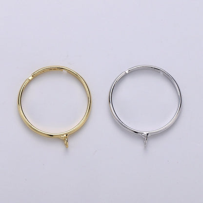 Adjustable Ring with open ring for Charm Gold Finish Rings Silver Ring Wholesale Jewelry Making Affordable Bulk Gold Plated Ring Supply K-815 K-816