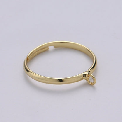 Adjustable Ring with open ring for Charm Gold Finish Rings Silver Ring Wholesale Jewelry Making Affordable Bulk Gold Plated Ring Supply K-815 K-816