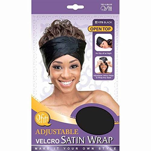 Adjustable Velcro Satin Open Wrap (Black) 