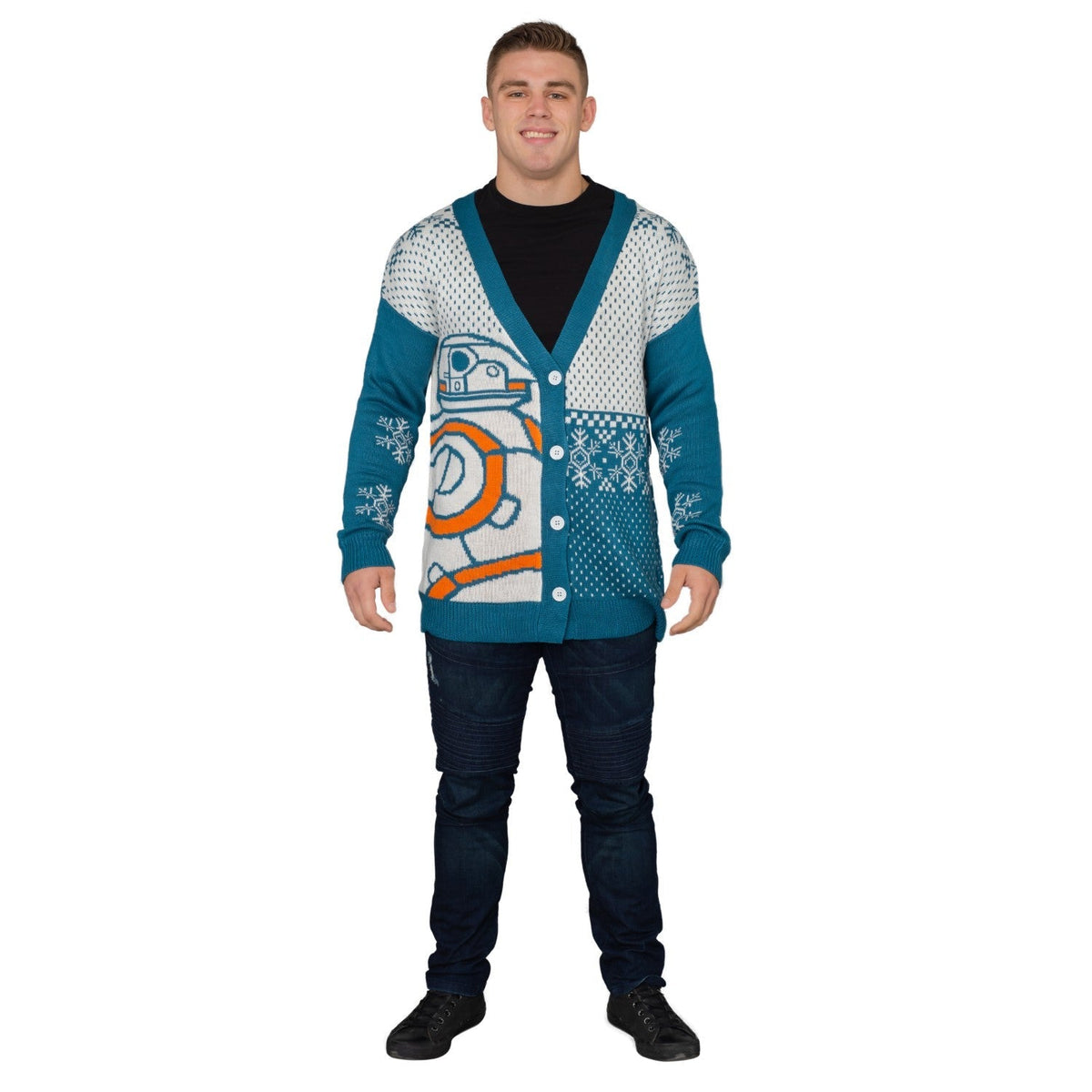 Adult Unisex BB8 Star Wars Ugly Christmas Cardigan Sweater