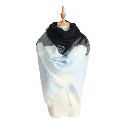 Plaid-print Versatile Neck Scarf Shawl