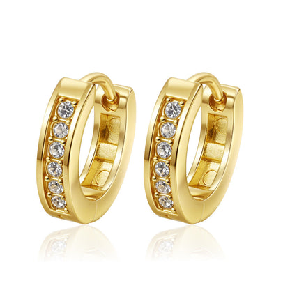 Womens Simple Stainless Steel Hoop Earrings