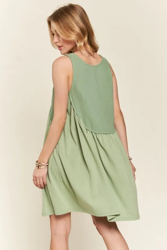 Decorative Button Sleeveless Babydoll Dress For Women – Elegant, Unique, Flowy, Comfortable, Versatile &amp; Stylish