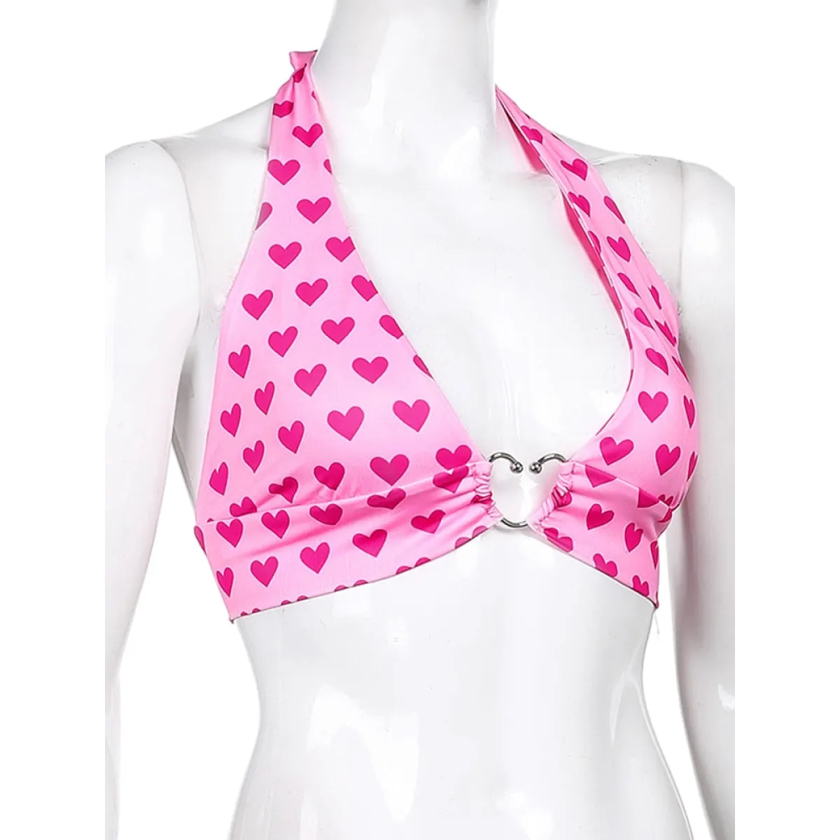 Heart Lace Up Bralette Camisole