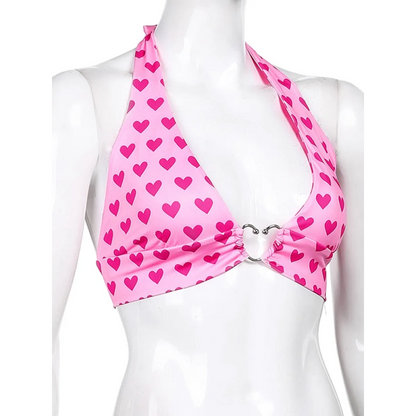Heart Lace Up Bralette Camisole