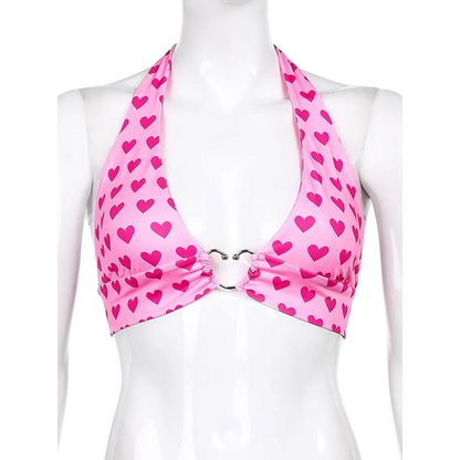 Heart Lace Up Bralette Camisole