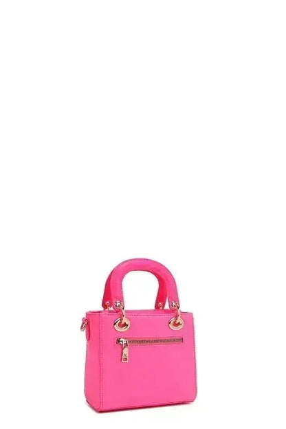 Pink Color Patch Handbag - Top Handle &amp; Crossbody | Femstylo