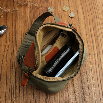 Minimalist Niche Artistic Street-Style Vintage Pure Cotton Canvas Crossbody Bag