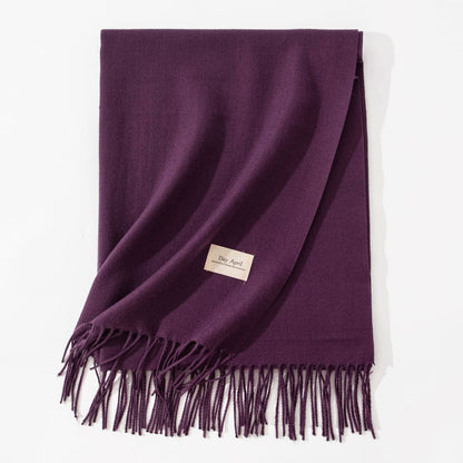 Pure Color Artificial Cashmere Scarf Women&