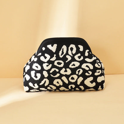 Womens Knitted Bag Striped Clutch