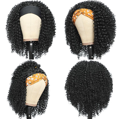 Afro Kinky Curly Short Bob Wigs Headband Wigs for Black Women Water Wave Synthetic Hair Wigs Wigs For Black Women Cosplay Wigs For Women