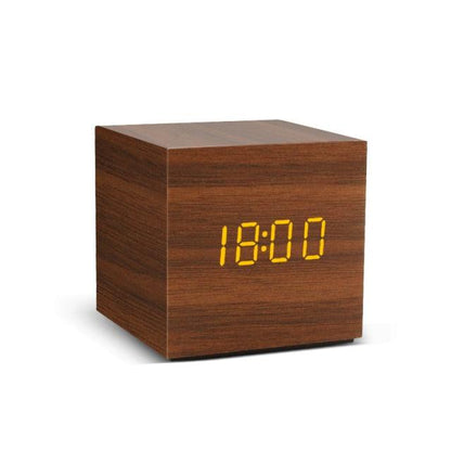 Alarm Clock LED Wooden Watch Digital Alarm Clock with Wooden Electronic LED Time Display 3 Alarm Settings Humidity &amp; Temperature Detect Wood Made Electric Clocks Table Voice Control Digital Wood USB/AAA Powered Electronic Desktop Clocks