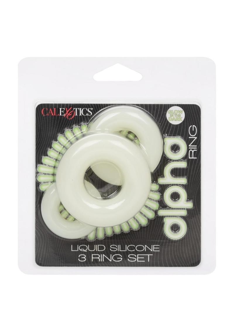 Alpha Glow-in-the-Dark Liquid Silicone 3 Ring Set