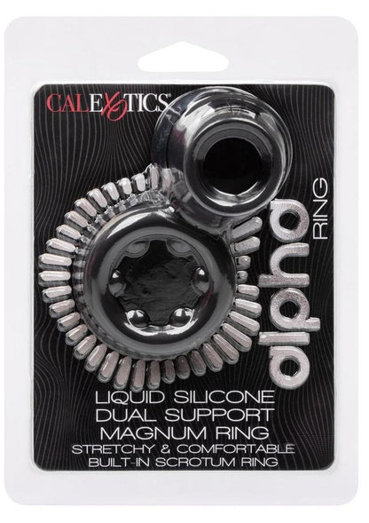 CalExotics Alpha Liquid Silicone Dual Support Magnum Ring