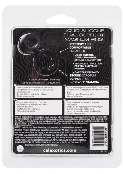 CalExotics Alpha Liquid Silicone Dual Support Magnum Ring