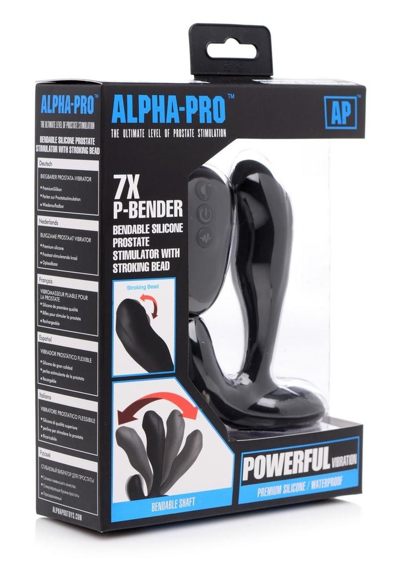 Alpha-Pro Bendable Silicone Prostate Stimulator with Stroking Bead