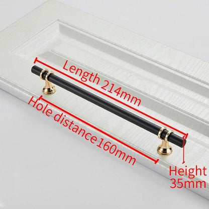Aluminum Alloy Black Gold Door Handle Wardrobe Kitchen Cabinet Drawer Solid Handle Furniture Handle European Modern Hardware Modern Furniture Cupboard Door Drawer Handles