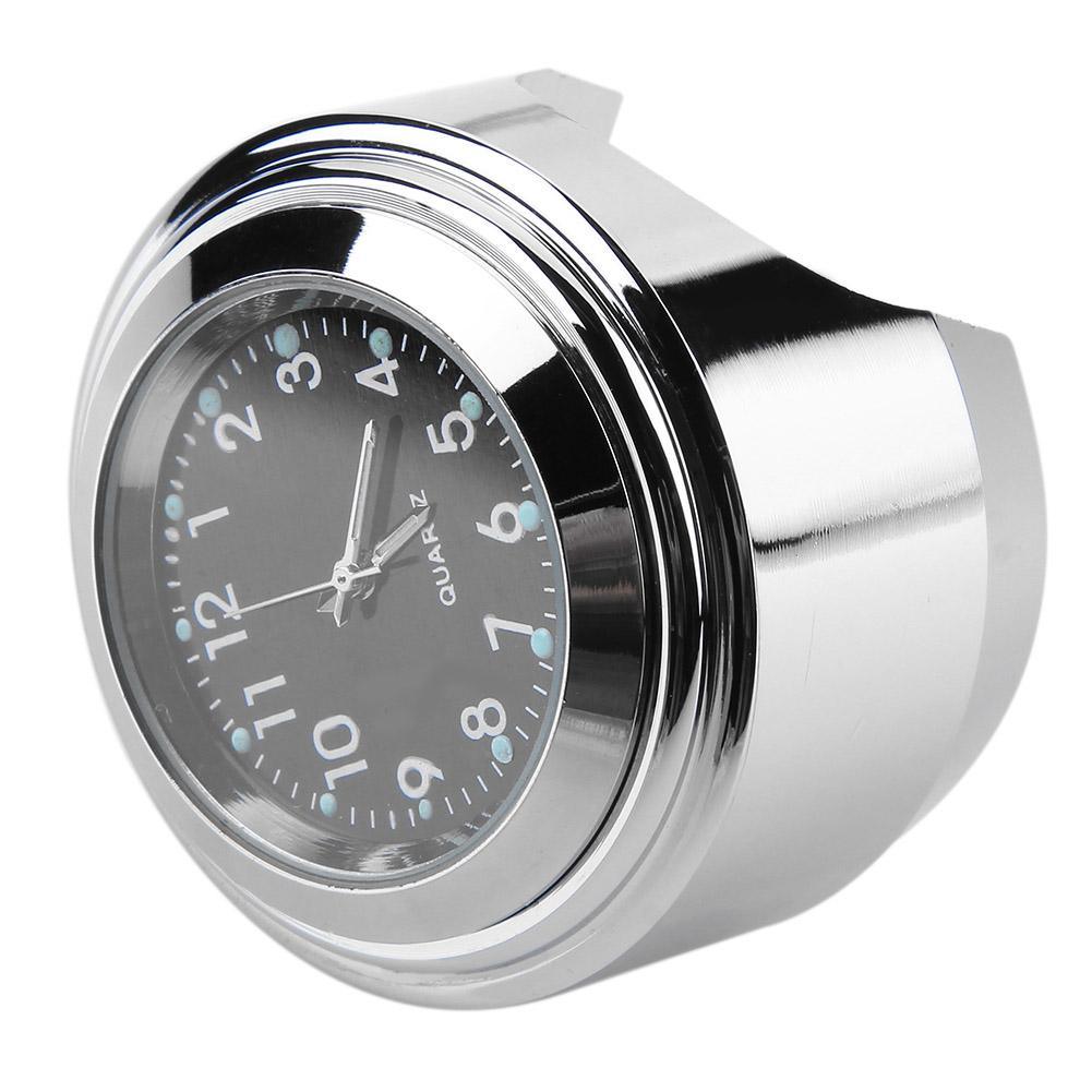 Aluminum Waterproof 22/25mm Motorcycle Handlebar Mount Dial Clock Motorcycle Handlebar Mount Clock Waterproof Handlebar Dial Clock Watch Quartz Clock Watch for Harley Motorcycle Accessories
