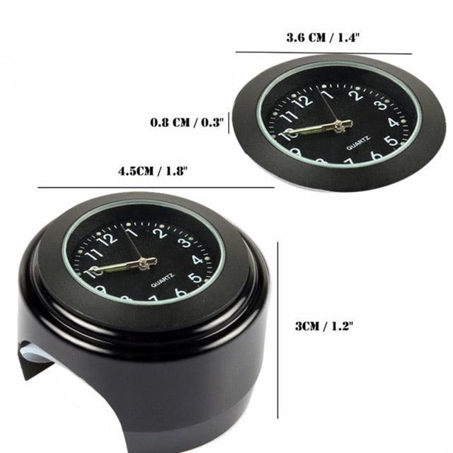 Aluminum Waterproof 22/25mm Motorcycle Handlebar Mount Dial Clock Motorcycle Handlebar Mount Clock Waterproof Handlebar Dial Clock Watch Quartz Clock Watch for Harley Motorcycle Accessories