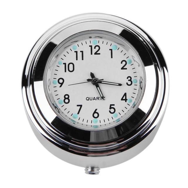 Aluminum Waterproof 22/25mm Motorcycle Handlebar Mount Dial Clock Motorcycle Handlebar Mount Clock Waterproof Handlebar Dial Clock Watch Quartz Clock Watch for Harley Motorcycle Accessories