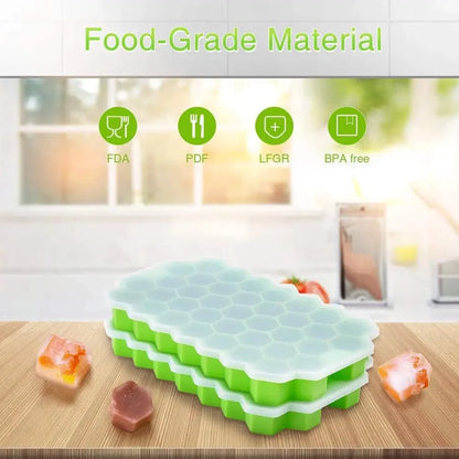 Amazing Honeycomb Ice Cube Trays Reusable Silicone Ice cube Mold Free Ice maker with Removable Lids