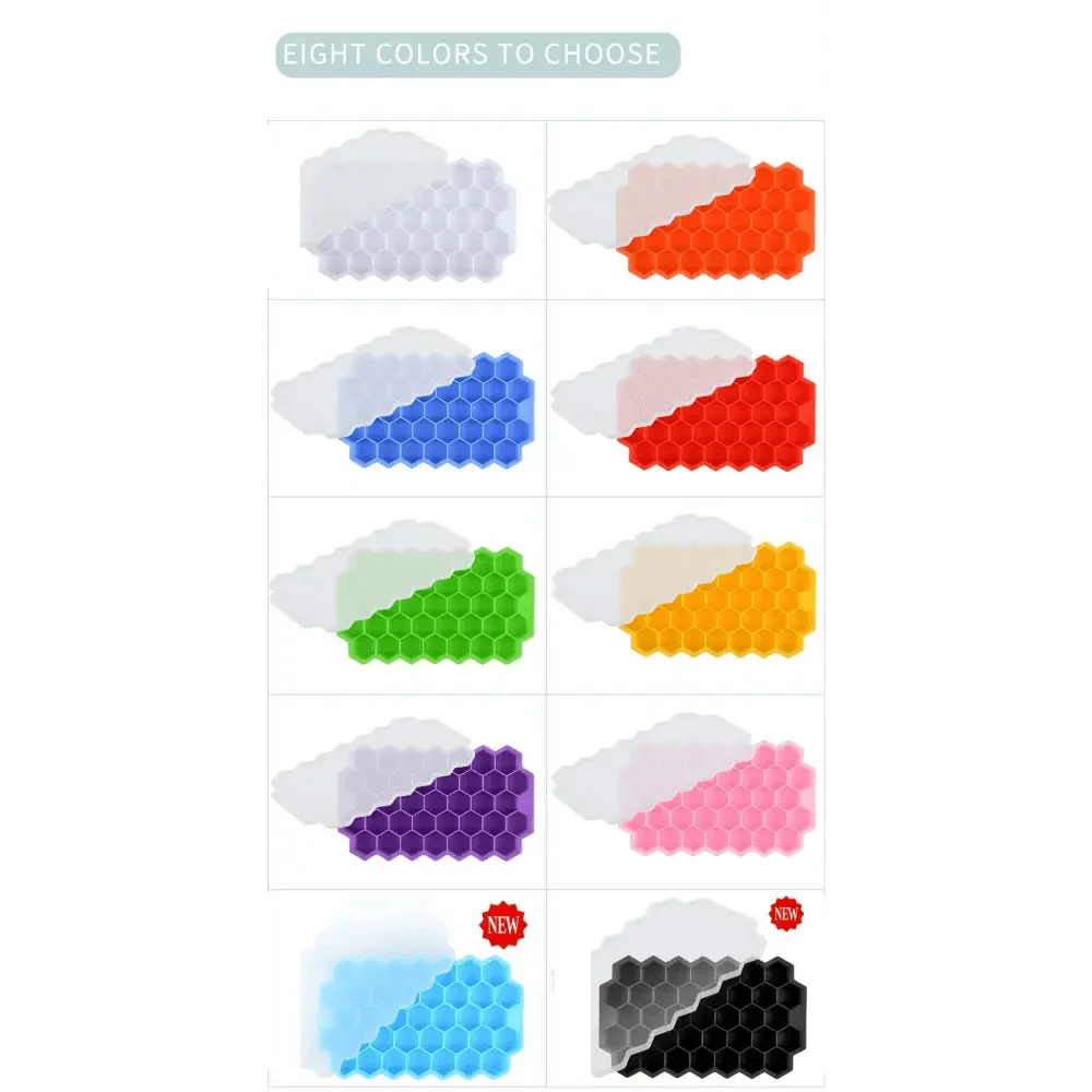 Amazing Honeycomb Ice Cube Trays Reusable Silicone Ice cube Mold Free Ice maker with Removable Lids