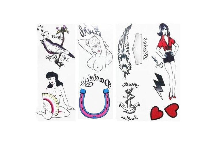 Amy Winehouse Halloween Cosplay Costume Tattoo and Wig Set