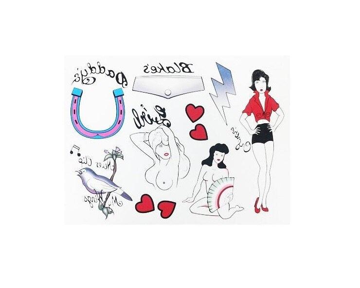 Amy Winehouse Halloween Cosplay Costume Tattoo and Wig Set