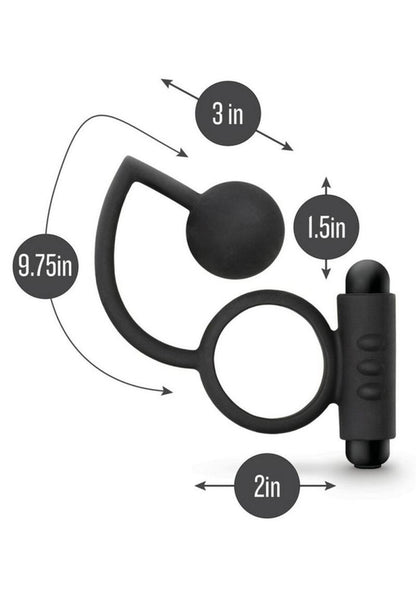 Anal Adventures Platinum Silicone Anal Ball With Vibrating C-Ring