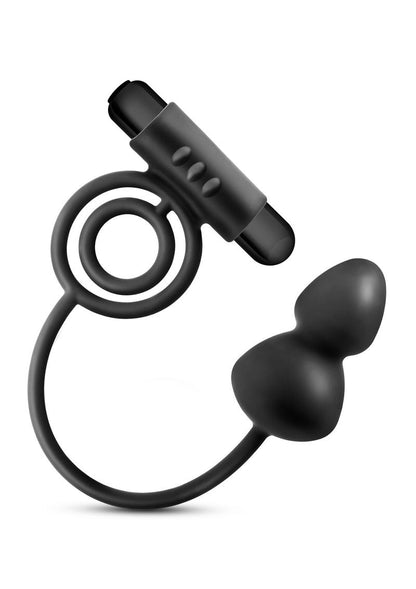 Anal Adventures Platinum Silicone Plug With Vibrating C-Ring