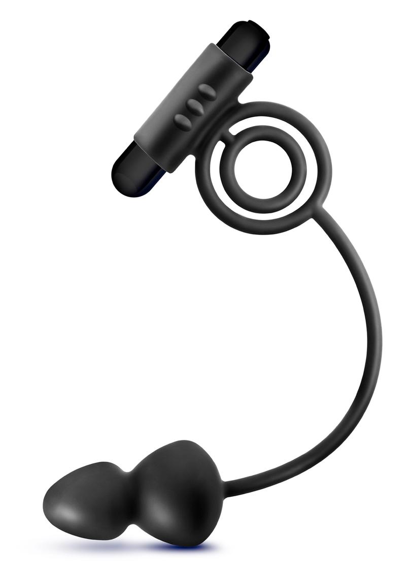 Anal Adventures Platinum Silicone Plug With Vibrating C-Ring