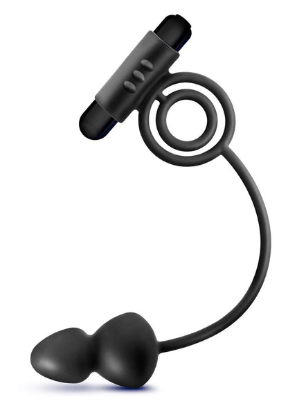 Anal Adventures Platinum Silicone Plug With Vibrating C-Ring