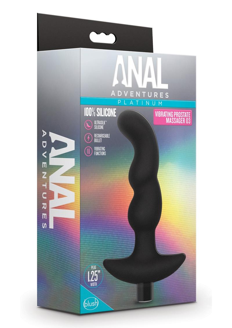 Anal Adventures Platinum Silicone Vibrating Prostate Massager