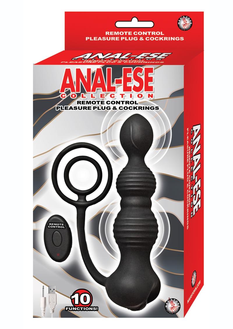 Anal-Ese Silicone Rechargeable Cock Ring With Remote Control