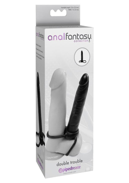 Anal Fantasy Double Trouble Strap-On Dildo with Cock Ring
