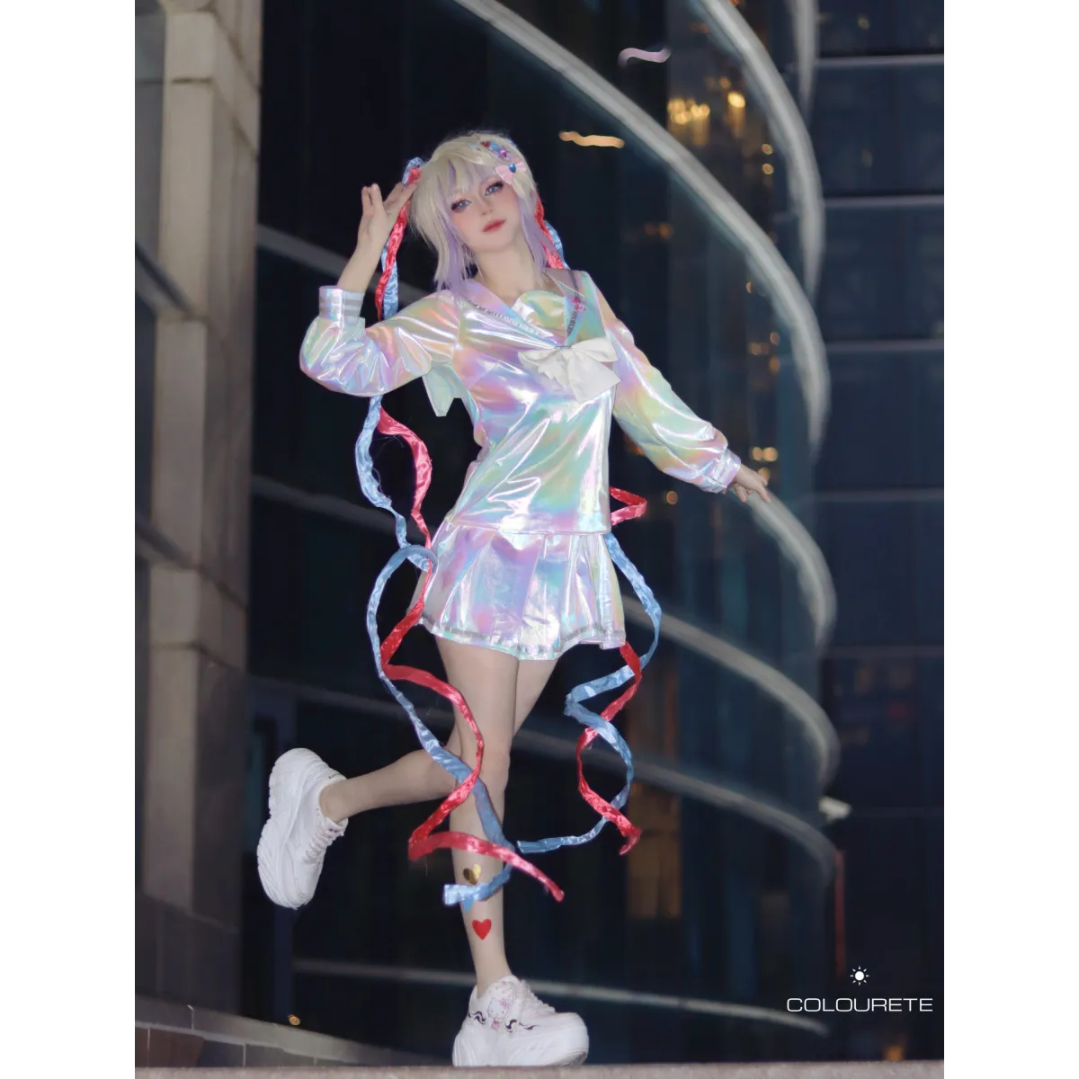 Needy Girl Overdose/Angel Carnival Party Costume - Laser JK Sailor Suit Halloween Cosplay