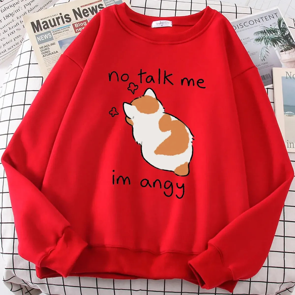 Kawaii "Im Angy" Cat Hoodie