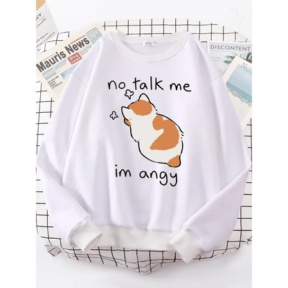 Kawaii "Im Angy" Cat Hoodie